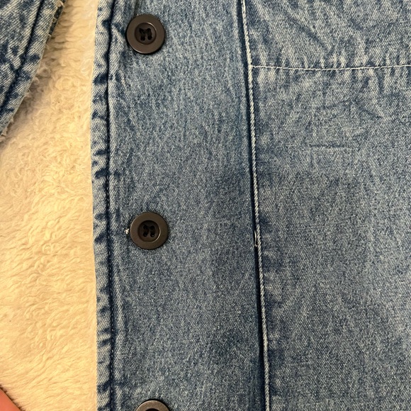 Rolla’s Denim Chambray Blue Sherpa Jacket | Size XS / 6 - Picture 3 of 6